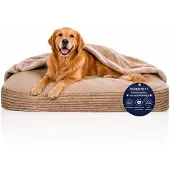 TRIBECCO Orthopädisches Hundebett Höhlenbett Gelenkschonend XL 100x80 cm Beige