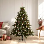 Syfax Künstlicher Weihnachtsbaum mit Weihnachtskugel 150 cm 150 LEDs