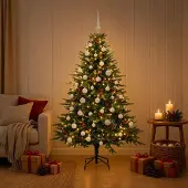 Syfax Künstlicher Weihnachtsbaum mit Weihnachtskugel 120 cm 150 LEDs