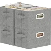 Merkloos Omgoods – Set aus 4 zusammenklappbaren Aufbewahrungsboxen mit Griffen