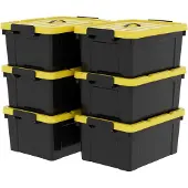 Merkloos Solidchoice – Set aus 6 stapelbaren Kunststoff-Aufbewahrungsboxen, 35 Liter