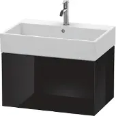 Duravit L-Cube Waschtischunterbau wandhängend, 1 Auszug, 684x394x459mm, LC617604040, Farbe: Schwarz Hochglanz Lack
