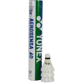 Yonex Badmintonbälle Aerosensa 40 Premium-Gänsefeder weiss Dose 12er