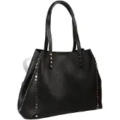 Toscanto Damen Schultertasche Tote Bag Leder Tasche schwarz D2OTT198SS1
