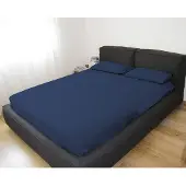 Merkloos Solidchoice – Luxus-Bettwäsche-Set für ein Doppelbett, in Blau