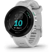 Garmin GPS-Smartwatch Forerunner 55 Weiß-Herzfrequenz, HIIT, PacePro, Coach