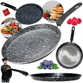 Zilner Marmor-Pfanne für Pancakes, 24cm, Induktion, Antihaft