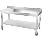 GOLDINOX Arbeitstisch aus Edelstahl, Unterbau 1600 x 600 mm, mit Rollen, -