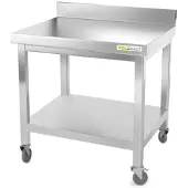 GOLDINOX Arbeitstisch aus Edelstahl, Unterbau 700 x 600 mm, mit Rollen, -