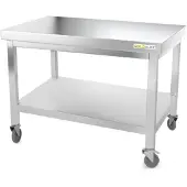 GOLDINOX Arbeitstisch aus Edelstahl, Unterbau 1200 x 500 mm, auf Rollen, -