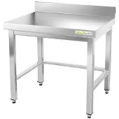 GOLDINOX Arbeitstisch aus Edelstahl, Unterbau 700 x 500 mm, mit Rückenlehne und verstärkter Konstruktion – PREMIUM –