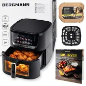 Bergmann Heißluftfritteuse 8 L 1750 W 10 Programme mit Sichtfenster |