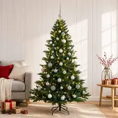 Syfax Künstlicher Weihnachtsbaum mit Weihnachtskugel 120 cm 150 LEDs