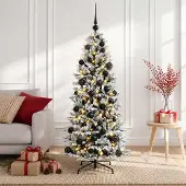 Syfax Künstlicher Weihnachtsbaum mit Weihnachtskugel 150 cm 150 LEDs