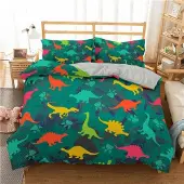 Sonstiges Kinder Bettwäsche Set 200x200cm Dinosaurier Microfaser 2 Kissenbezüge 80x80cm