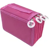 OEM Stifteetui aus Oxford-Stoff, 72 Fächer, 20x12,5x9 cm, rosenrot