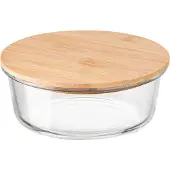 Florina Clavato 970 ml runder Glasbehälter mit Bambusdeckel