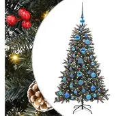 vidaXL Künstlicher Weihnachtsbaum Grün 120 cm PVC, Plastik und Stahl
