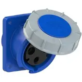 Pce 433-6 CEE-Anbausteckdose schräg (100x112) 63A 3p 6h IP67 POWER TWIST 4336