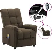 vidaXL Massagesessel Elektrisch Braun Stoff