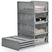 OEM Kleiderorganizer, stapelbare Aufbewahrungskörbe, faltbares Design, Grau
