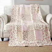 Merkloos Steppdecke für das Bett aus 100% Baumwolle mit Blumenmuster