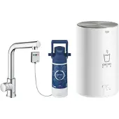 Dripio Küchenarmatur mit Standventil, M-Größe, L-Auslauf, Chrom, 150° Schwenk