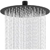 Dripio Regenduschkopf 40 cm, Schwarz, Edelstahl, Hochdruck, rund