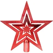 Goliat Kunststoffstern für die Spitze des Weihnachtsbaums - 19 cm, rot