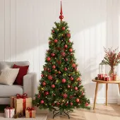 Syfax Künstlicher Weihnachtsbaum mit Weihnachtskugel 150 cm 150 LEDs