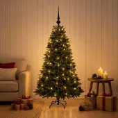 Syfax Künstlicher Weihnachtsbaum mit Kugel 150 cm 150 LEDs