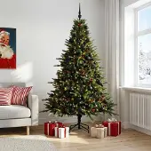 Syfax Künstlicher Weihnachtsbaum mit Weihnachtskugel 180 cm 300 LEDs
