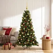 Syfax Künstlicher Weihnachtsbaum mit Weihnachtskugel 150 cm 150 LEDs