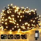 OEM LED-Lichtschnur 15m, 250 LEDs, 9 Modi, dimmbar, IP44, warmweiß-gelb