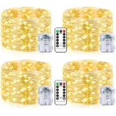 OEM Lichterkette 100 LEDs 10 m batteriebetrieben 4er-Set warmweiß
