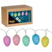 Dripio LED-Osterlichterkette, 10 warmweiße LEDs, bunte Eier, Timer, 1,2 m