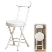 OEM Faltbarer Barhocker mit Rückenlehne, Sitzhöhe 45 cm, Weiß