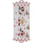 OEM Kreuzstich-Set Adventskalender, 25x55 cm, Zählmuster, Baumwolle