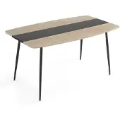 OEM Esstisch 150x85 cm, Eiche, Glas, Metall, für 4-6 Personen