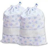 OEM Sticktäschchen-Set 2er-Pack, Baumwoll-Piqué, 27x35 cm, himmelblau
