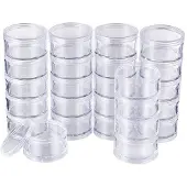OEM 25er-Set stapelbare Aufbewahrungsboxen aus Kunststoff, transparent, rund