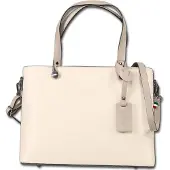 DrachenLeder Florence Tasche Schultertasche Damen aus Leder beige grau 37x16x28cm D3OTF175I1