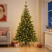 Syfax Künstlicher klappbarer Weihnachtsbaum 240 cm 300 LEDs