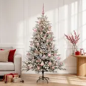 Syfax Künstlicher Weihnachtsbaum mit Weihnachtskugel 150 cm 150 LEDs