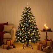 Syfax Künstlicher Weihnachtsbaum Grün mit Weihnachtskugel 150 cm