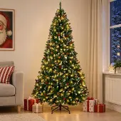 Syfax Künstlicher klappbarer Weihnachtsbaum 300 cm 600 LEDs