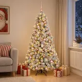 Syfax Künstlicher Weihnachtsbaum mit Weihnachtskugel 180 cm 300 LEDs