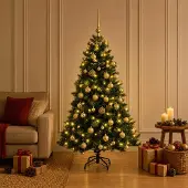 Syfax Künstlicher Weihnachtsbaum mit Weihnachtskugel 120 cm 150 LEDs