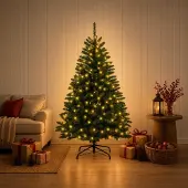 Syfax Künstlicher klappbarer Weihnachtsbaum 180 cm 300 LEDs