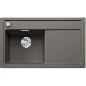 OEM Silgranit-Spüle 860x510 mm, vulkaangrau, Becken links, mit Ablauf-Fernbedienung